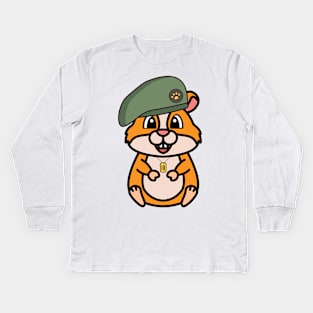 Green Beret Hamster Kids Long Sleeve T-Shirt